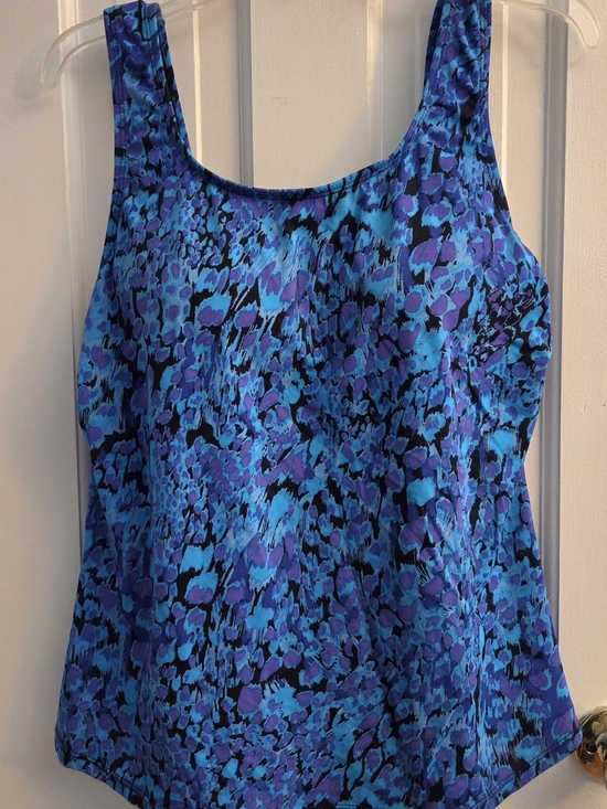 Swimsuits For All Other - Swimsuits For All Blue & Purple Abstract Tank Swimsuit Top Sz 16
